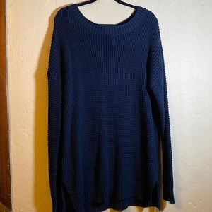 Navy blue waffle sweater